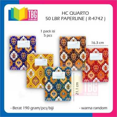 1 PCS HARD COVER QUARTO 50 LBR PAPERLINE / BUKU SAMPUL KERAS / BUKU PEMBUKUAN / BUKU CATATAN (R-4742