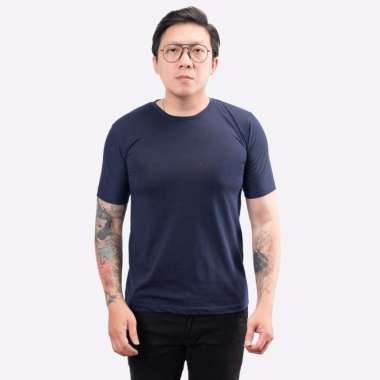 Jane frey Clothing 7880 Tshirt Simple Kaos Polos Pria AM Navy