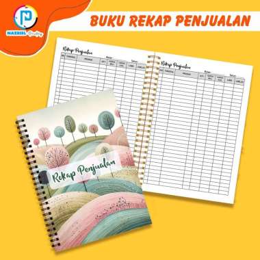 (NON CUSTOM) POTRAIT Buku Rekap Penjualan A5 Jilid Spiral Tabel BW 50 lembar