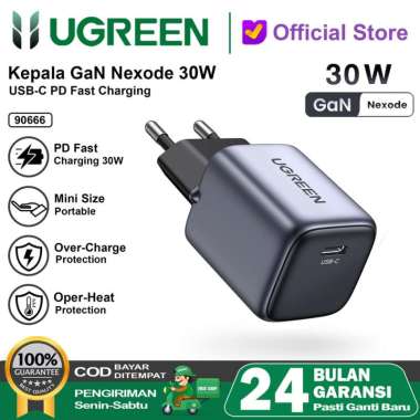 UGREEN Kepala Charger iPhone 15 Series PD Fast Charging 20w 25w 30w 90666 30W GRAY