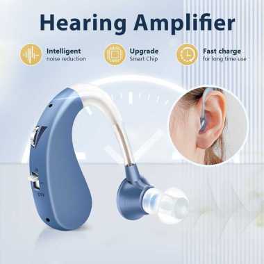 TaffOmicron Alat Bantu Dengar Hearing Aid Adjustable Rechargeable - JZ-1088F8 Biru