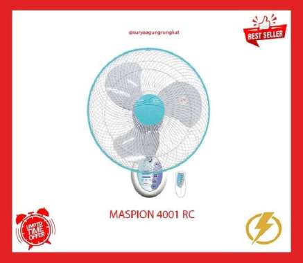 WALL FAN / KIPAS ANGIN DINDING REMOTE MASPION 16" 4001 RC