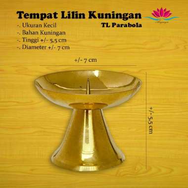 Tempat Lilin Kuningan / Candle Holder Model Parabola - Kecil