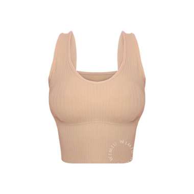 Wimiu Tanktop Tank Top Crop Top Sport Bra BH Sport BH Wanita Singlet Busa Tanktop100048 Brown