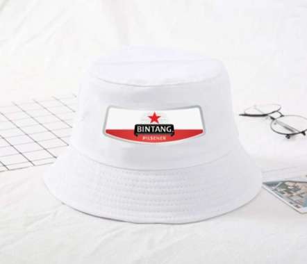 Topi Bucket Hat Cap Distro Bintang Bali Ber Denpasar pilsener SOUVENiR oleh oleh SUVENiR sablon bord