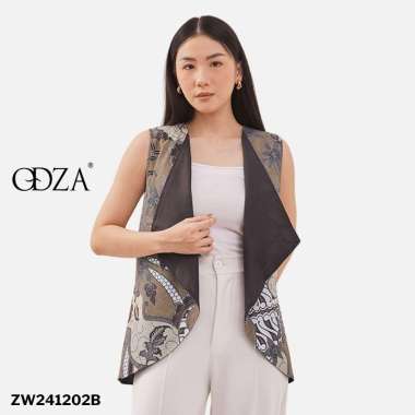 Odza Baju Outer Luaran Batik Rompi Couple Pesta Wanita Panggenan Biru Cokelat Cokelat