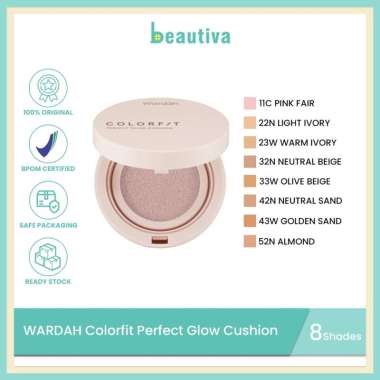 Wardah Colorfit Perfect Glow Cushion SPF 33 PA++ 42N Neutral Sand,Full Size