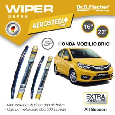 Wiper Honda Mobilio Brio Dr Fischer Karet Kaca Mobil Hybrid 16-22