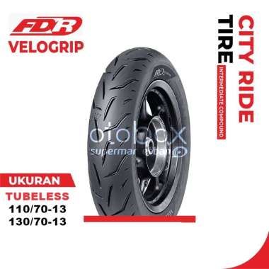 BAN MOTOR FDR VELOGRIP UKURAN 110/70 130/70 RING 13 TUBELESS BAN NMAX DEPAN BLAKANG 130/70-13 - BLAK