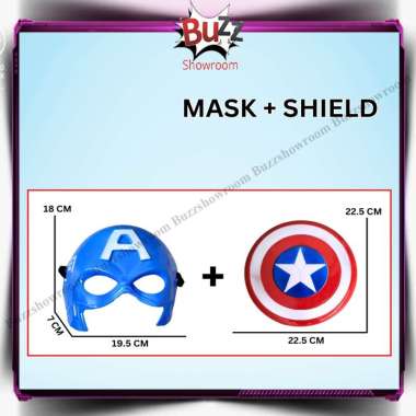 Tameng Captain America Avengers Perisai Kapten Amerika Mainan Anak Shield Mask + Shield Polos
