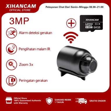 TECNO XIHANCAM 3MP CCTV Mini Tersembunyi Spy Cam Wifi CCTV Kecil Spy Kamera Mini Wifi Jarak Jauh Lew