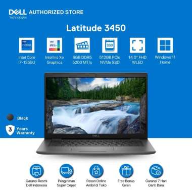Laptop Dell Latitude 3450 Hitam 14" Intel Core i5 5th Gen