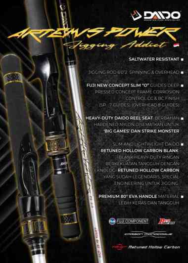 JORAN DAIDO ARTEMIS POWER LIGHT JIGGING 180CM PE 0,8-1,5 PE 1-3 PE 2-4 - UJUNG BC2-4 UJUNG SP3-5