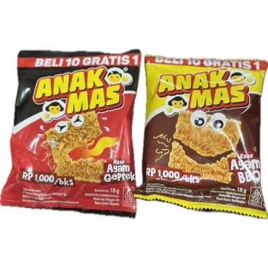 MIE ANAK MAS MIX SHAKE 18gr AYAM GEPREK BBQ EMAS MAKANAN JADUL BARBEKIU BARBEQUE KREMEZ MI KREMES BB
