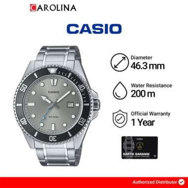 Jam Tangan Pria Casio Diver Marlin Duro MDV-107D-8A Analog Dial Stainless Steel Strap