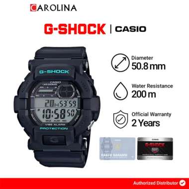 Jam Tangan Pria Casio G-Shock GD-350-1C Digital Dial Black Resin Band