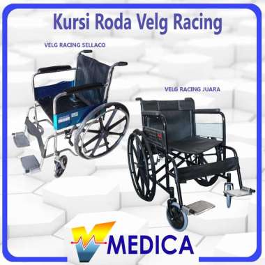 (Reguler) Kursi Roda Standart Velg Racing SELLA & JUARA / Kursi Roda Rumah sakit/ Wheelchair VELG RA