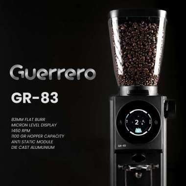 Grinder Kopi Elektrik Komersil Guerrero GR 83 Coffee Grinder Flat Burr 83mm Micron Level Display