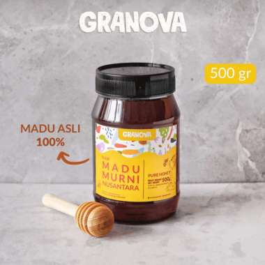 Granova - Madu Murni Nusantara 500gr (Premium, Madu Asli 100%, Sehat, Natural) 240 Gram