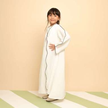 Lozy Hijab - Aisha Abaya Dress Kids (Abaya Dress Anak Couple Set Ibu Koleksi Lebaran 2025) Broken Wh