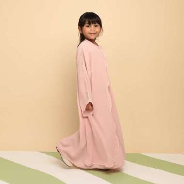 Lozy Hijab - Aisha Abaya Dress Kids (Abaya Dress Anak Couple Set Ibu Koleksi Lebaran 2025) Pink Past
