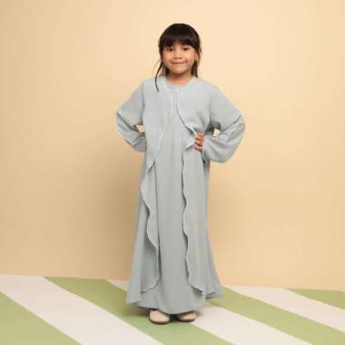 Lozy Hijab - Aisha Abaya Dress Kids (Abaya Dress Anak Couple Set Ibu Koleksi Lebaran 2025) Baby Blue