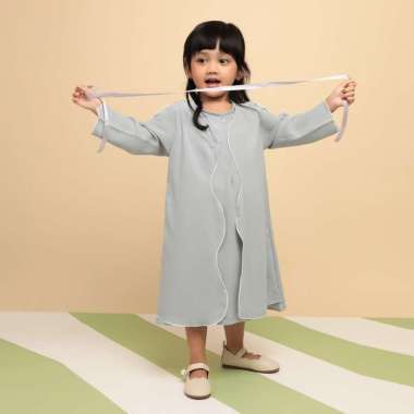 Lozy Hijab - Aisha Abaya Dress Kids (Abaya Dress Anak Couple Set Ibu Koleksi Lebaran 2025) Baby Blue