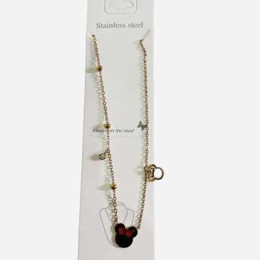 Kalung mickey rosegold titanium rantai nori variasi