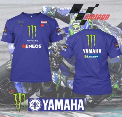 kaos racing yamaha monster energy biru XL