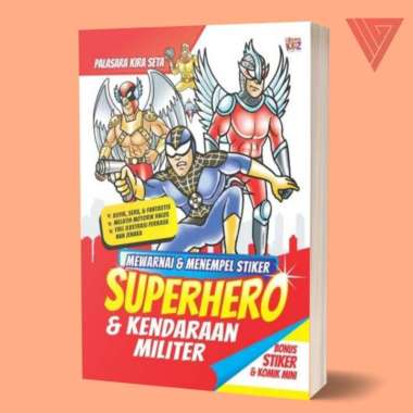 Buku Mewarnai & Menempel Stiker; Superhero & Kendaraan Militer