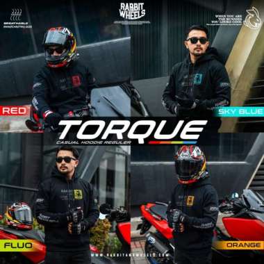 Jaket Motor - Rabbit and Wheels Torque Casual Hoodie Original M Orange