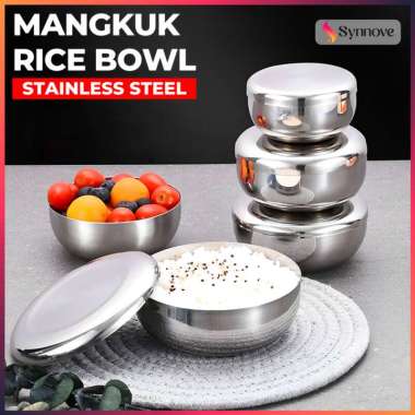 Mangkok Stainless Steel Tutup Korean Rice Bowl Mixing Bowl Stainless Mangkok Makan Stainless Mangkok