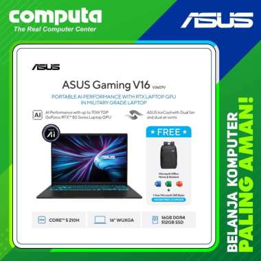 ASUS Gaming V16 V3607VJ-I535B8T-HM-Black Intel Core 5 210H RTX3050 512GB 16GB WOHS