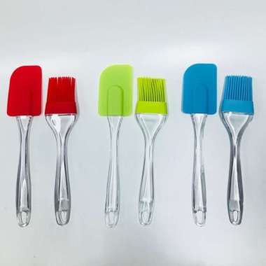 SSA Kuas Spatula Silikon Set Silicone isi 2 Set dan Hanya Spatula gagang krystal 1pc Sesuai Pilihan 