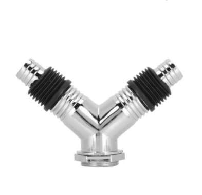 sambungan mesin cuci Adaptor Y Konektor Pipa Penguras Lantai Bahan PVC SBG Y | Krom