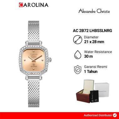 Jam Tangan Wanita Alexandre Christie AC 2B72 LHBSSLNRG Gold Dial Mesh Stainless Steel Strap