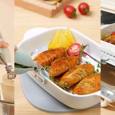 ECOCO Bowl Clamp Grey - Penjepit Capitan Pegangan Mangkok Panci Kuat Tahan Anti Panas Tidak Licin Cl