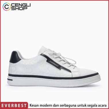 SEPATU EVERBEST SNEAKER PRIA ORIGINAL SNEAKERS KULIT ASLI ORI PUTIH WHITE EM56
