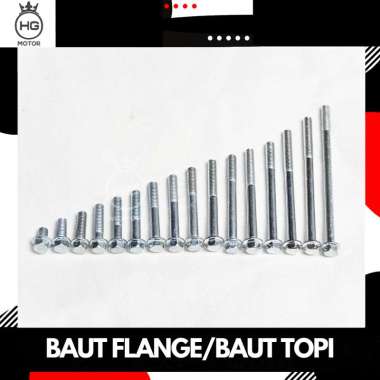 Baut Flange M6x10 M6x15 M6x20 M6x25 M6x30 M6x40 M6x45 M6x50 M6x55 M6x60 M6x65 M6x70 M6x80 M6x90 M6x1