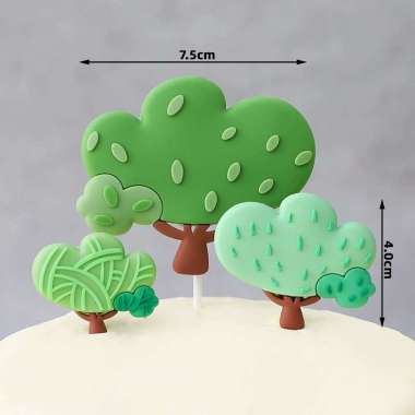 Dekorasi & Hiasan Kue Ulang Tahun Anak - Cake Topper Tema Hewan Safari Zoo Pohon Lebar