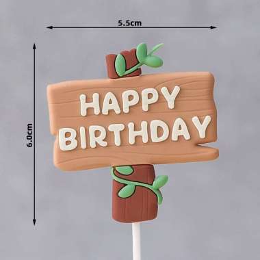 Dekorasi & Hiasan Kue Ulang Tahun Anak - Cake Topper Tema Hewan Safari Zoo Happy Birthday