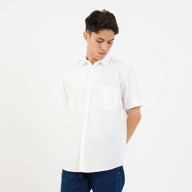3Second Men's Shirt Short Sleeve Regular Fit Linen Open Collar Shore OL-C100225 White M