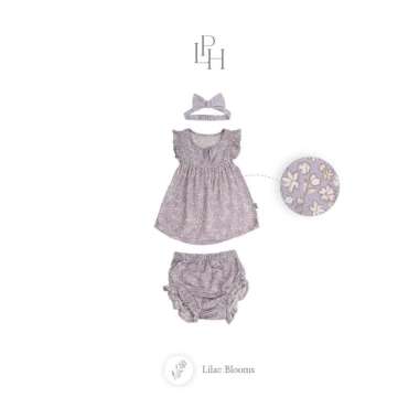 Little Palmerhaus Abigail Baby Girl Attire Set 0-6 Bulan Lilac Blooms