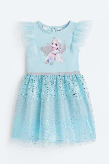 H&M Kids Lic. Valeria Tulle Dress Turquoise Pakaian Anak (1069806001) 134/140