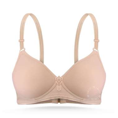 WIMIU AFF Bra BH Wanita Pakaian Dalam Wanita B1313 Busa Tipis Tanpa Kawat Cream 40