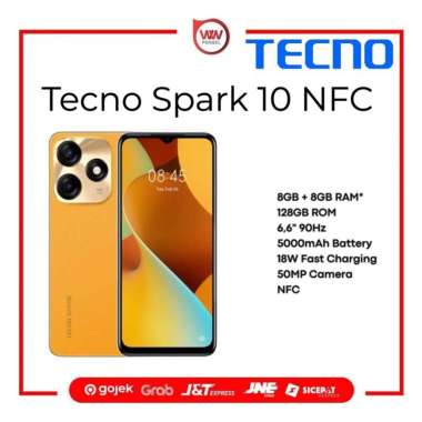 Hp Tecno Spark 10 NFC Ram 8GB Internal 128GB Garansi Resmi Skin Orange