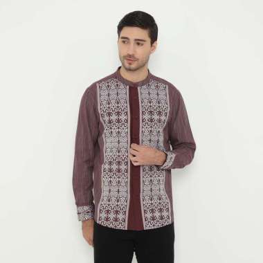 Platini Kemeja Koko Pria Lengan Panjang Katun Maroon 961331.10 S
