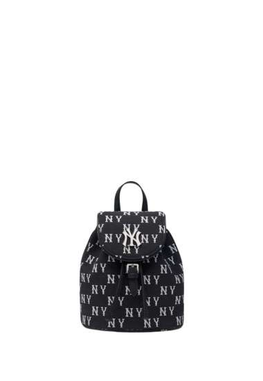 MLB Korea Classic Monogram Jacquard Mini Backpack - NY Black