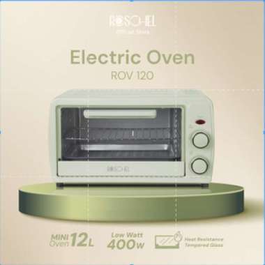 Roschel Electric Oven Kapasitas 12 L 12L 12-L Mini Oven Mini Low Watt 400 W Hemat Listrik Pemanas Ga