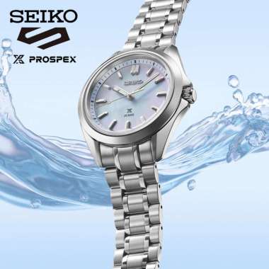SEIKO Prospex Ladies Marine Sports in Seafoam Sapphire Crystal MOP Dial 34mm Japan Made SUR-607J1 Or
